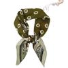 Spring and summer new French retro velvet herringbone pattern small square scarf temperament silk scarf versatile neck protection scarf scarf women
