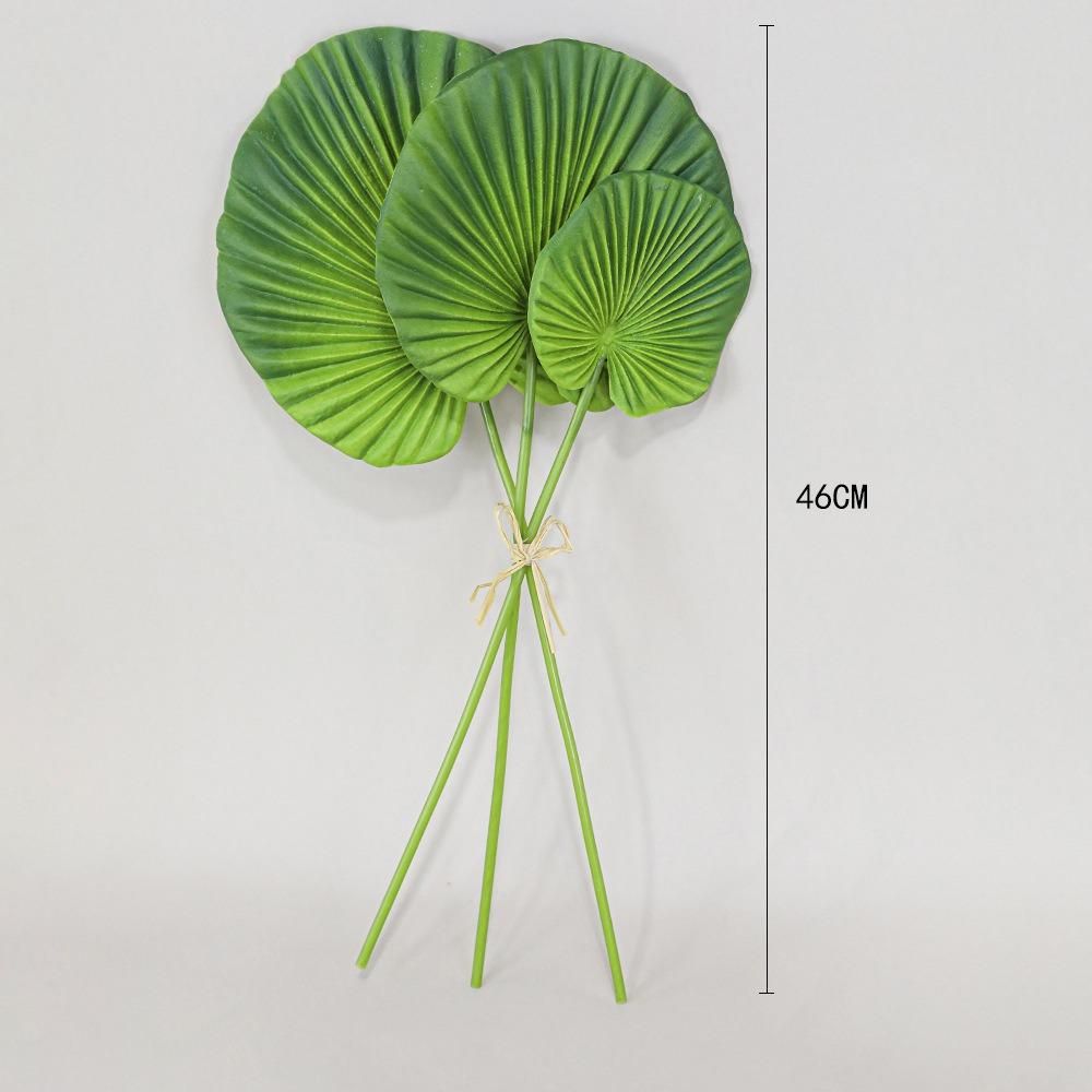 3PCS Green Artificial Palm Leaves Acesorries Water Chestnut Leaves Simulation Leaf Photo Props Heavenly Bird Leaf