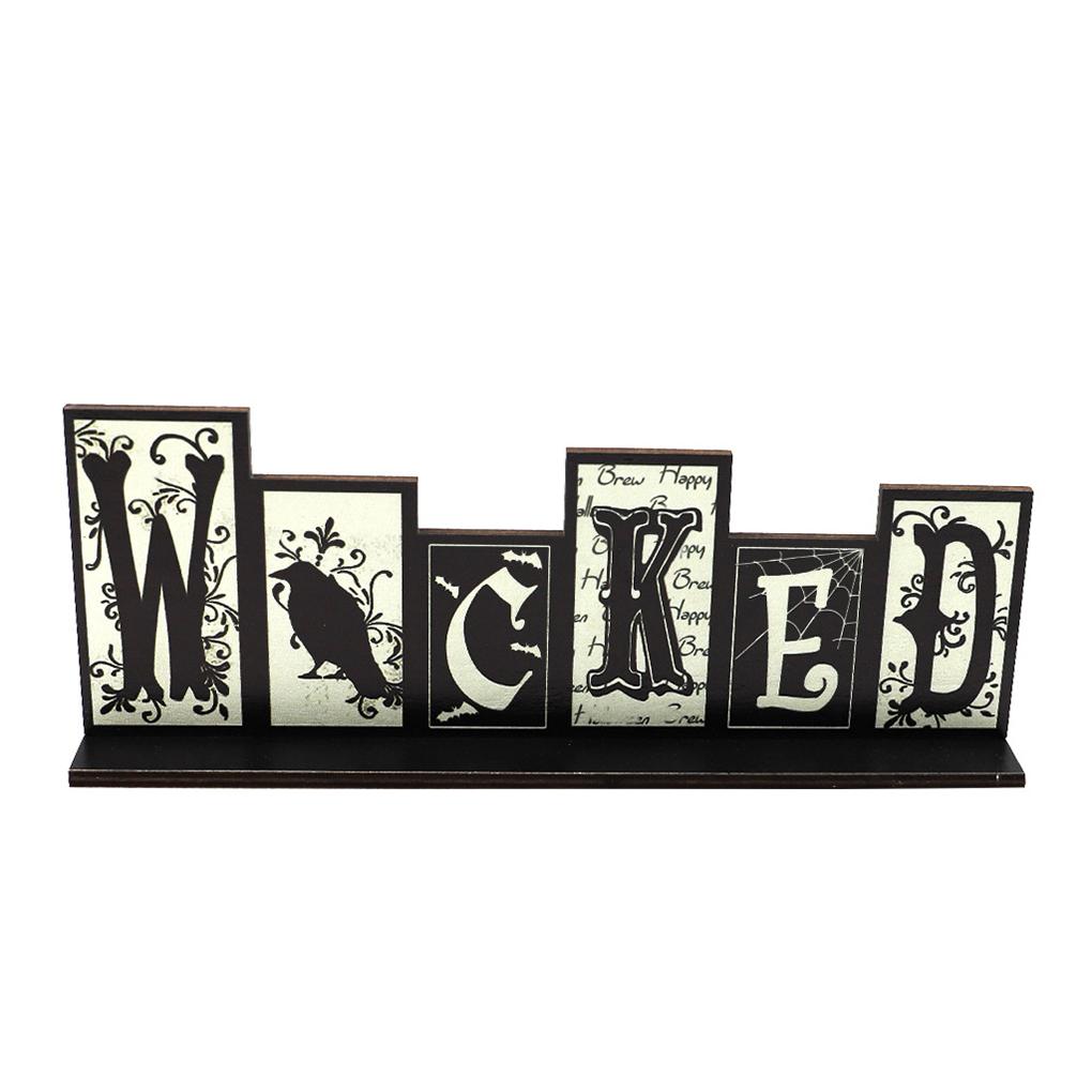 

Декор деревянного стола Хэллоуин Животные Тыква Красочный Фестиваль Приветственный Знак Искусство Ремесло Дом с Держателем для Садовой Вечеринки type 14