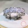 Sterling Copper Classic Geometric Design Triangle Zircon Ring Single Row For Ladies Party Birthday Jewelry Gift