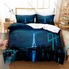 PNL Duvet Cover + 2 Pillowcases, French Hip Hop Duo Print Bedding Set Soft Bed Linen for Music Fans Bedroom Decor