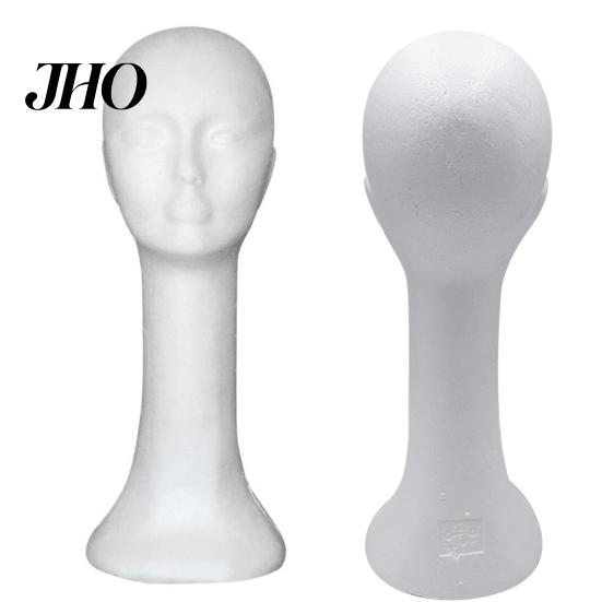 Modello Testa in Schiuma Manichino Femminile Astratto Collo Lungo Supporto Espositore per Parrucche Cappelli Occhiali Manichino da Business