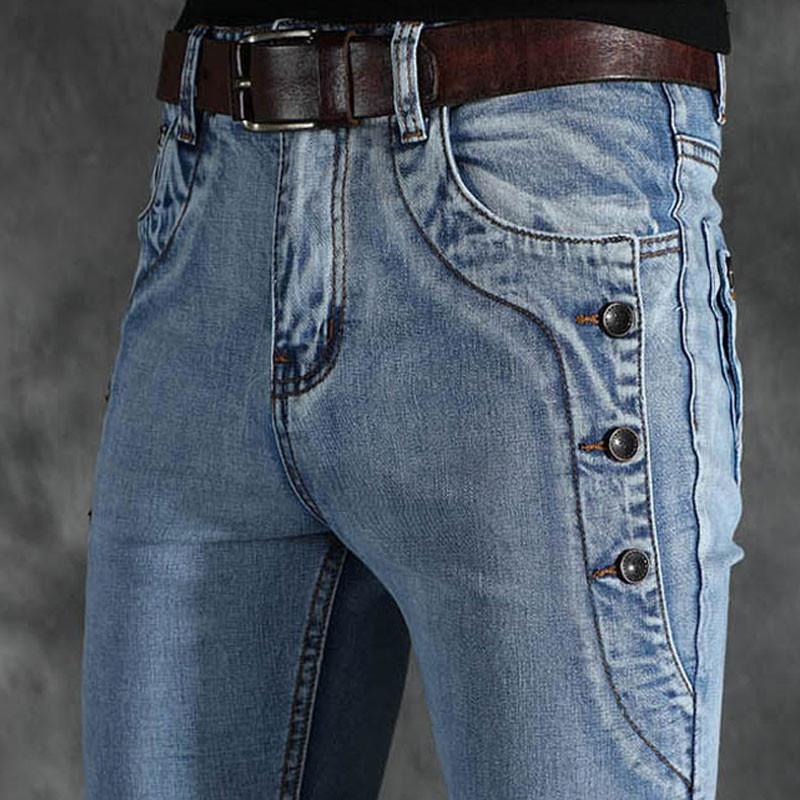 Men's Micro Flare Jeans Korean Style Stretch Slim Men's Flared Denim Trousers