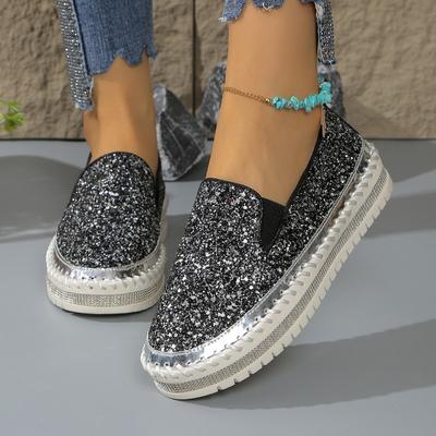Women’s Plus-Size Platform Slip-On Loafers Casual Flat Shoes Spring Everyday Wear