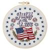 29x29cm DIY Cotton Embroidery Kit Handmade Pre-Printed Pattern Needlework Independence Day Hand Stitch Kit for Craft Lover Gift