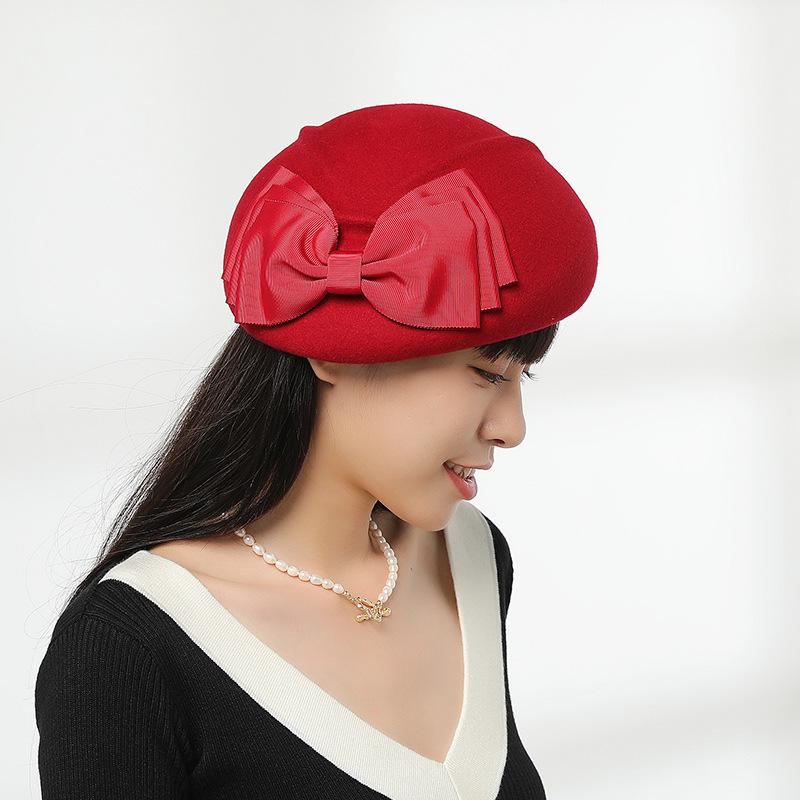 Autumn and Winter Wool Beret Children British Retro Top Hat Japanese and Korean Versatile Painter Hat Warm Age Reducing Newsboy Hat
