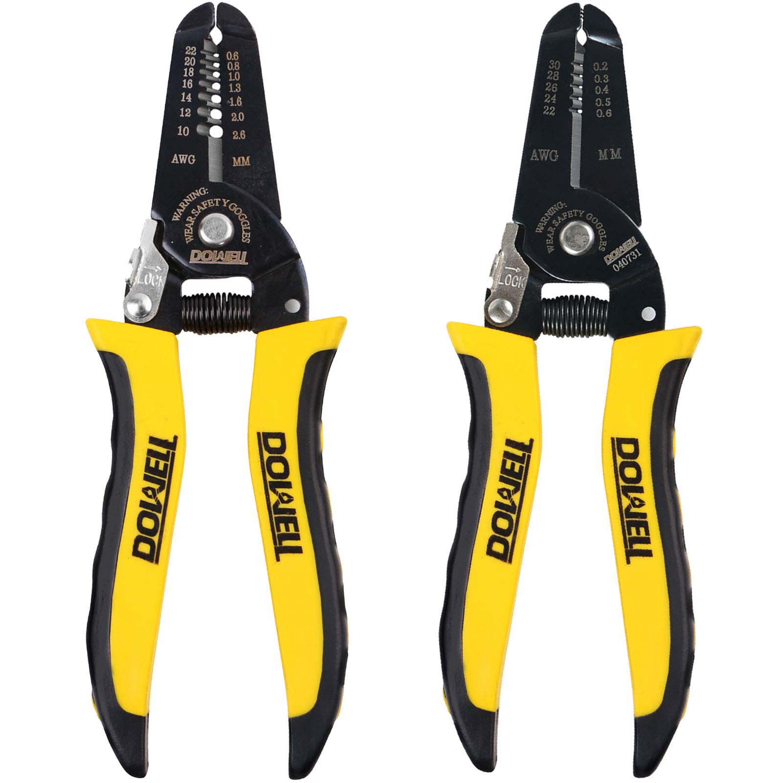 

DOWELL Wire Stripper Cutter Pliers Hand 2 Pieces 10-22AWG + 22-30AWG Tool, Multi-Function Tool, Electrician s Craftsmanship,