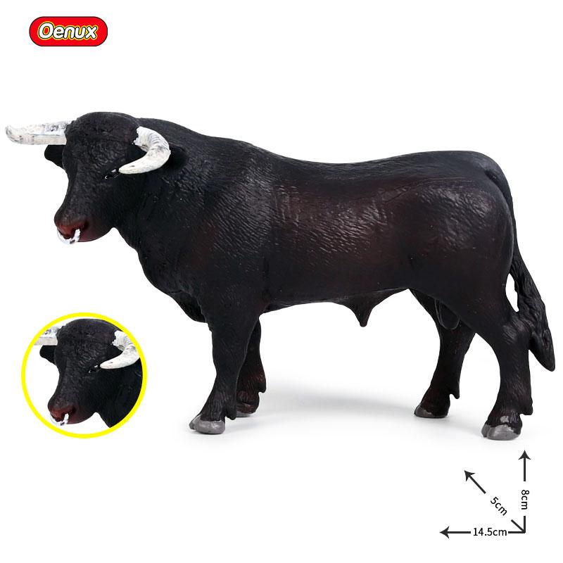 Oenux Simulation Cute Farm Animals Milk Cow Cattle Calf Angus Bull OX Buffalo Model Action Figures Educational Cute Toy Kid Gift