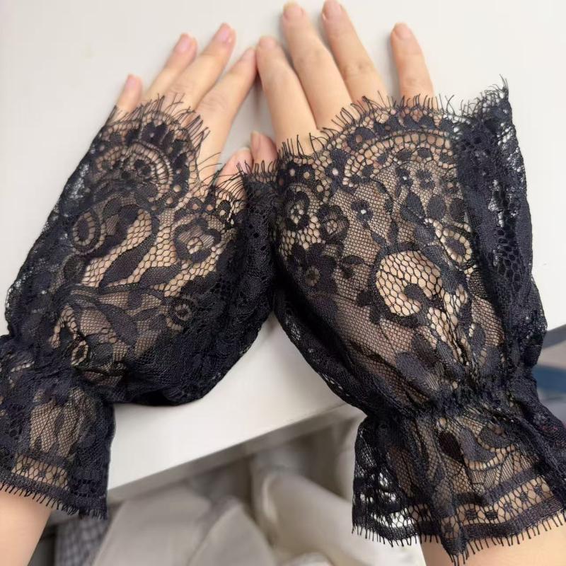 1 Pair False Cuffs Lace Fake Sleeve Gloves Wrist Cuffs For Women Sweater Shirt Elegant Apparel Accessories