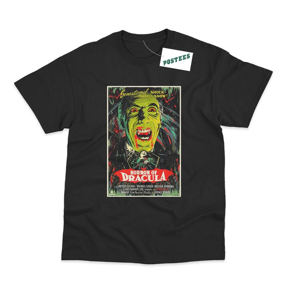 

Retro Illustrated Movie Poster Inspired By Horror of Dracula DTG Printed T-Shirt M