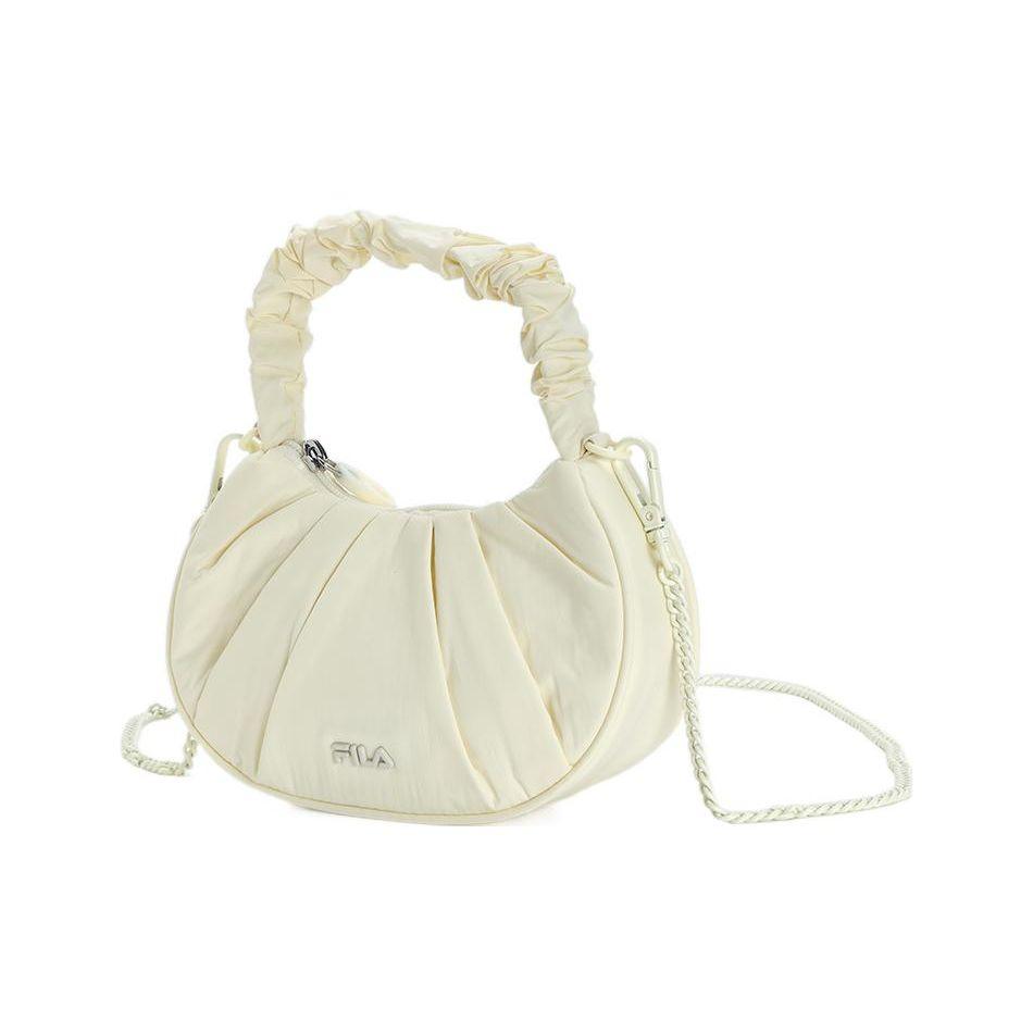 Fila Moda Heritage Casual Colore Unico Chiusura a Zip Tessuto Borsa a Nuvola Borsa a Spalla Tracolla Borse da Donna Bianco Formaggio F13W328163FIV