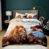 Lion Bedding Animal Duvet Cover Set Queen King Size Lightning Lion Pattern Comforter Cover Polyester Duvet Cover 12 Pillowcases