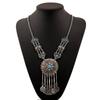 Vintage Style Engraved Long Round Fringed Necklace Sweater Chain