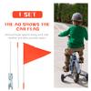 125cm Fahrradfahnenmast Set Hohe Sichtbarkeit Sicherheitsflagge Glasfaserstange Fahrradanhänger Fahnenhalterung Kinder Outdoor