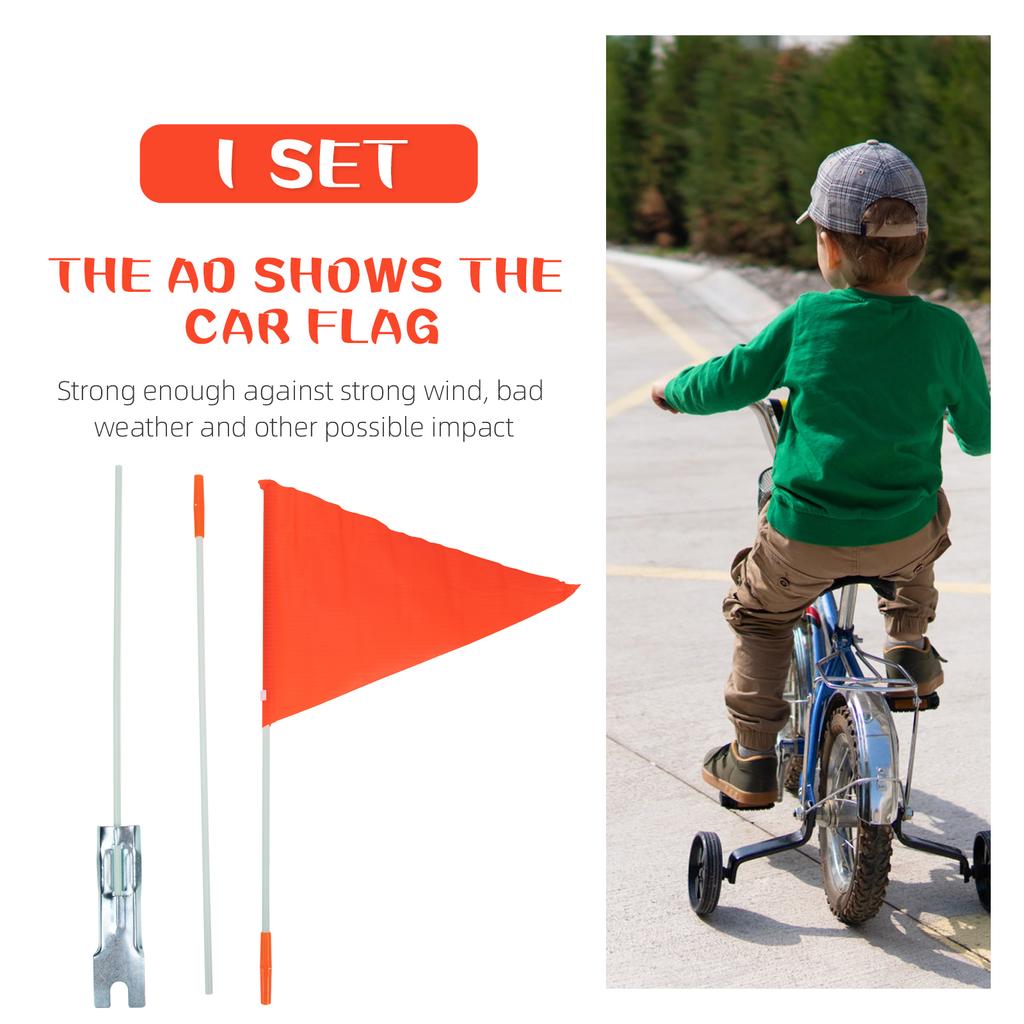 125cm Zestaw Masztów do Flag Rowerowych Wysoka Widoczność Flaga Bezpieczeństwa Maszt z Włókna Szklanego Uchwyt Montażowy do Flagi Przyczepy Rowerowej Dla Dzieci Na Zewnątrz