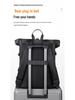 Men's Fashionable Roll-Up Backpack, Large Capacity Travel & Laptop Bag, Schoolbag for College Students