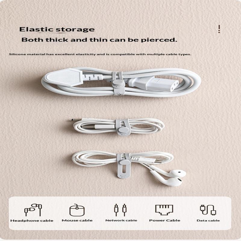 10 Pcs Creative Silicone Cable Organizer Data Cable Headphone Cable Storage Charging Cable Sorting Multifunctional Winder Strap