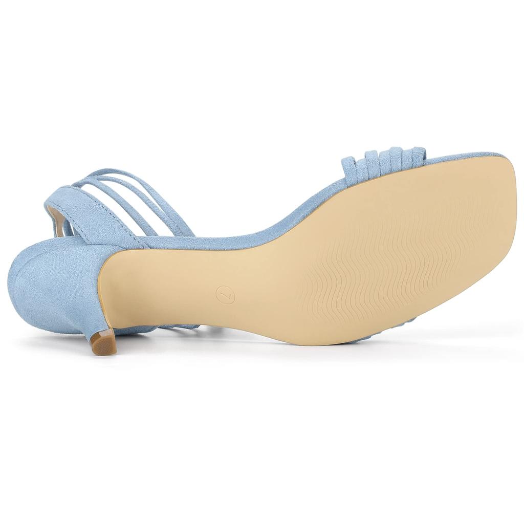 Allegra K Women's Lace-Up Sandals, Open Toe, Stiletto Heel, Blue, Size 26.0 Cm