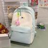Schoolbag New Fashion Splicing Contrast Color Backpack Light Casual Simple Girls Campus Backpack Versatile Large Capacity School Bag