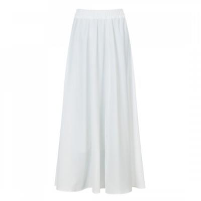 Shop   Women S Slim Fit Daily elaStic waiSt Flare Long Skirt White Ntt wSk 20582