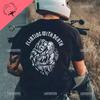 Gothic Harajuku Biker Skull Graphic Tshirts Men Fashion Trend Short Sleev Tops Dark Punk Skulls Retro T Shirt Male Oversized Tee
