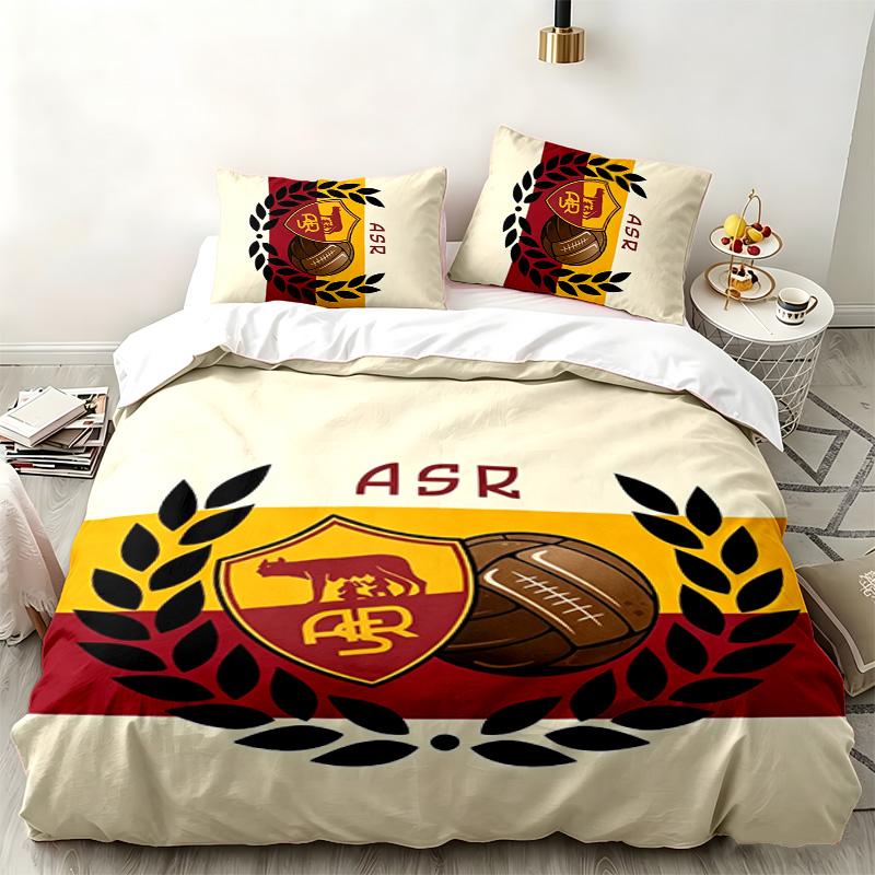 Set da 3 pezzi A.S. Roma Perfetto per la camera da letto Set letto confortevole include una copripiumino e due federe Ideale per un regalo di compleanno o di Natale