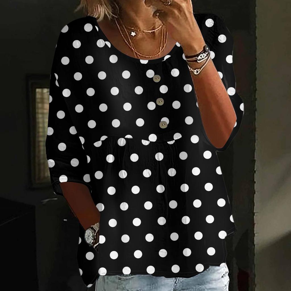 Linen Shirts For Women 3/4 Sleeve Button Down V Neck Summer Tops Dressy Casual Cute Shirts