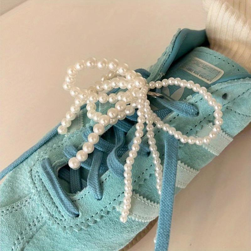 Charms per Scarpe Fiocco di Perle Simulate alla Moda, Abbellimenti Fatti a Mano per Sneakers, Confezione Doppia di Accessori in Plastica Versatili per Scarpe, Borse e Telefoni