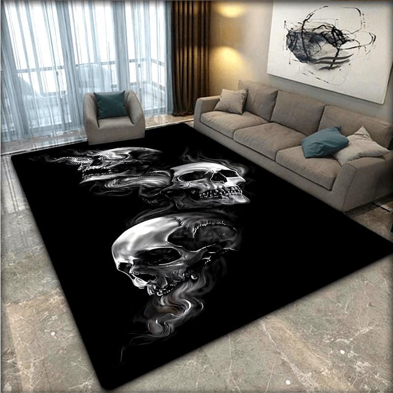 Horror Skull Dark Gothic Witchcraft Style Area Rug Subculture Decorative Carpet Doormat Living Room Bedroom Sofa Area Playroom