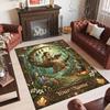 Forest Nature Theme Crystal Velvet Rug Personalized Custom Name Text Soft Floor Mat Home Decor