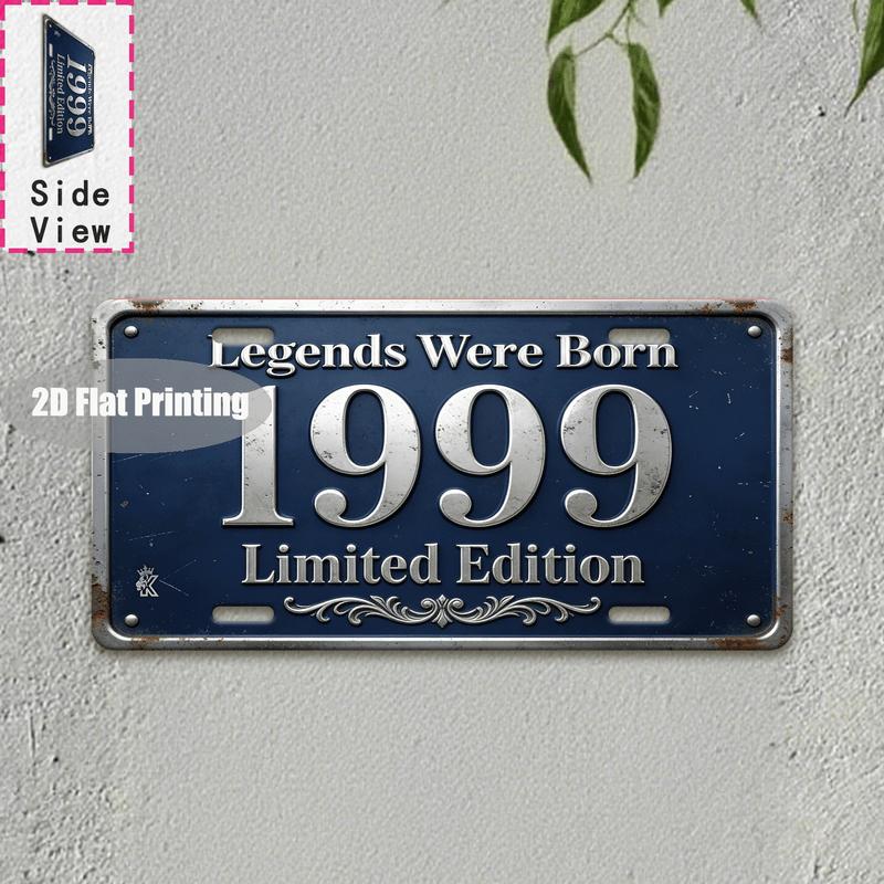 Tin Sign - Vintage Durable Metal Plaque Wall Decor, Home Office Bar Man Cave Garage City Coordinate Birth Year License Plate W