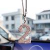 Car Pendant Interior Rearview Mirror Crystal Numbers Decoration Car Hanging Ornament Car Hanging Accessories