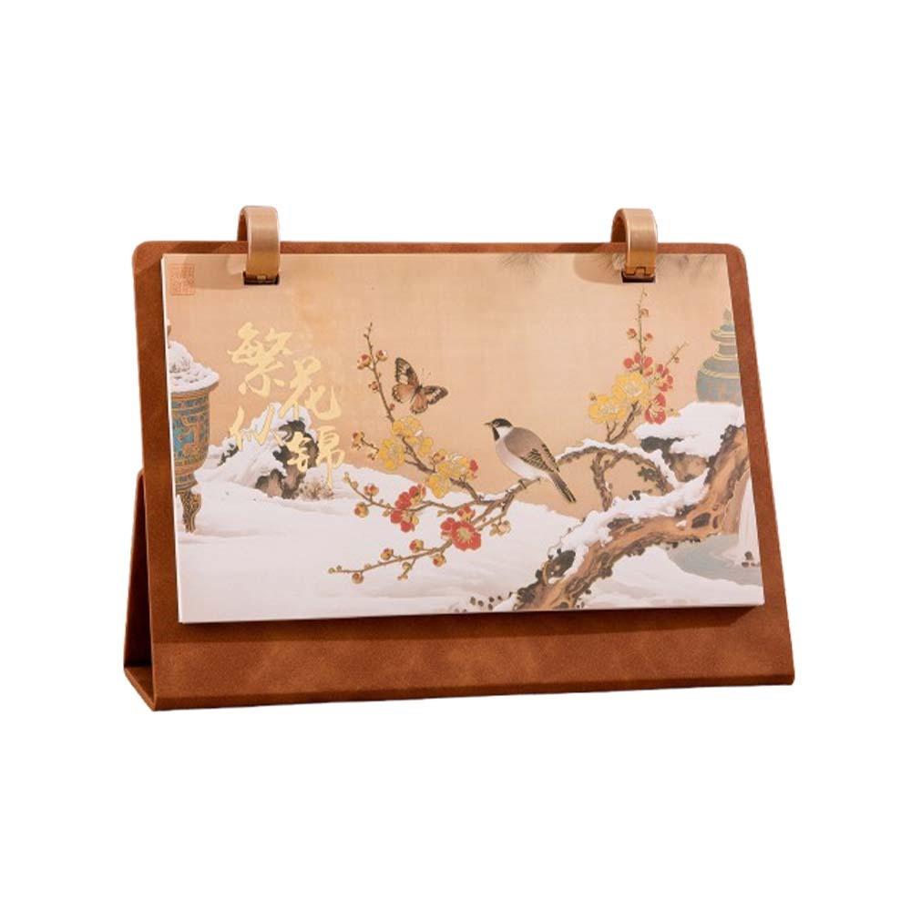 

Flip Design Horse Year Desk Calendar Leather Coil Coil Calendar Monthly Planner Office Use Style 4