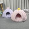 Cat Bed Winter Warm Thick Pumpkin Mongolian Enclosed Safe Sleep Cat House For Indoor Use