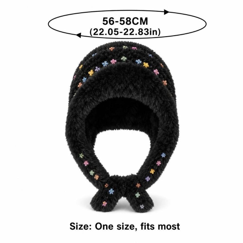 Ear Protection Bucket Hat Lacing Lei Feng Cap Cute Earmuff Knitted Hat for Women