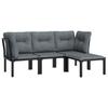 VidaXL Salon de Jardin 4 pcs, Ensemble de Meubles de Terrasse, Mobilier d'Extérieur, Chaise de Patio, Moderne, Noir et Gris 3187747