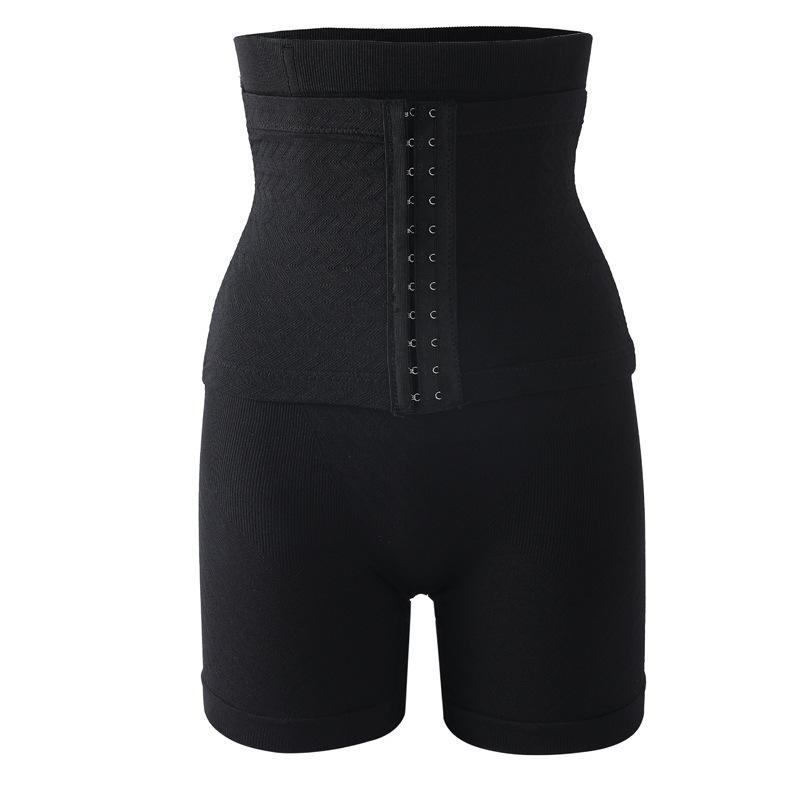

High Waist Enhancing Button Tummy Control Panties for Women Anti-Exposure Hip Lift Shaping Waist Cincher Body Shapers M L чёрный