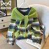 MiiOW Women's Striped Crewneck Knit Sweater