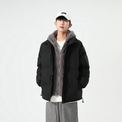 Cotton-padded Jacket Men's Winter New Fake Two-piece Trend Down Cotton-padded Jacket Loose Padded Coat Men.