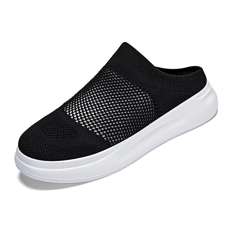 Breathable Mesh Couple Casual Shoes Knitted Lightweight Slippers Slip-on Daily Loafers for Walking Traveling Size 36-45