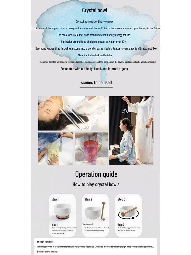 Handmade Blue & Yellow Gradient Crystal Singing Bowl for Sound Therapy & Yoga Relaxation