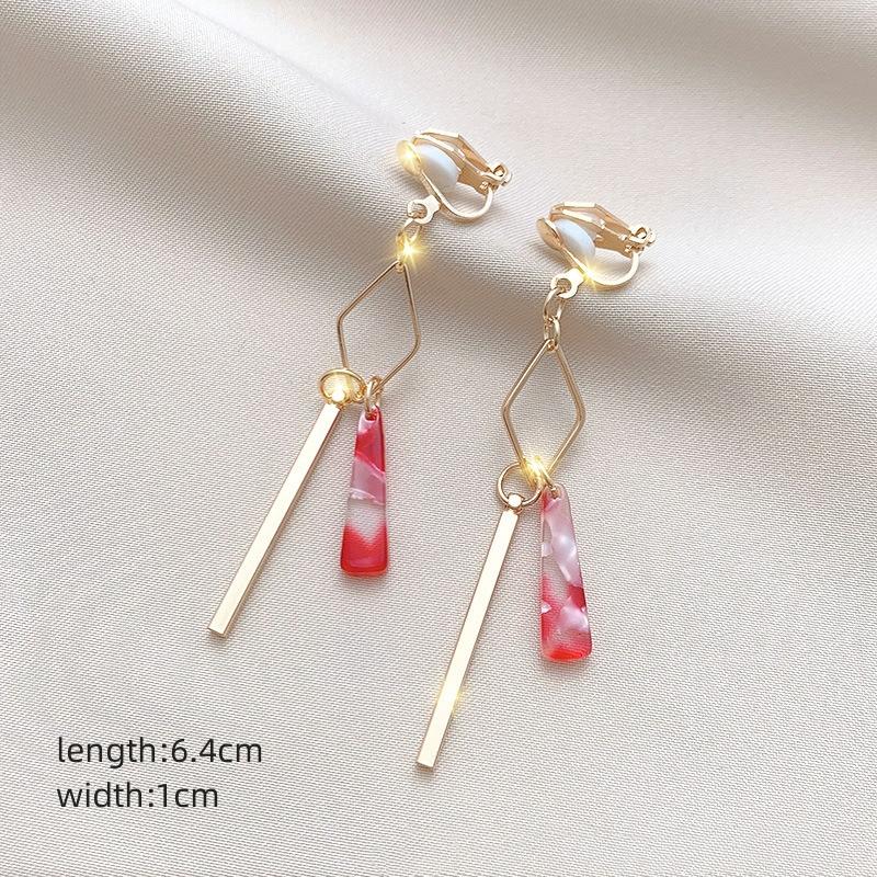 Neue Perlenblumen-Clip-On-Ohrringe mit langem Temperament, Perlenkette, Quaste, nicht durchdringende Ohrringe für Damen