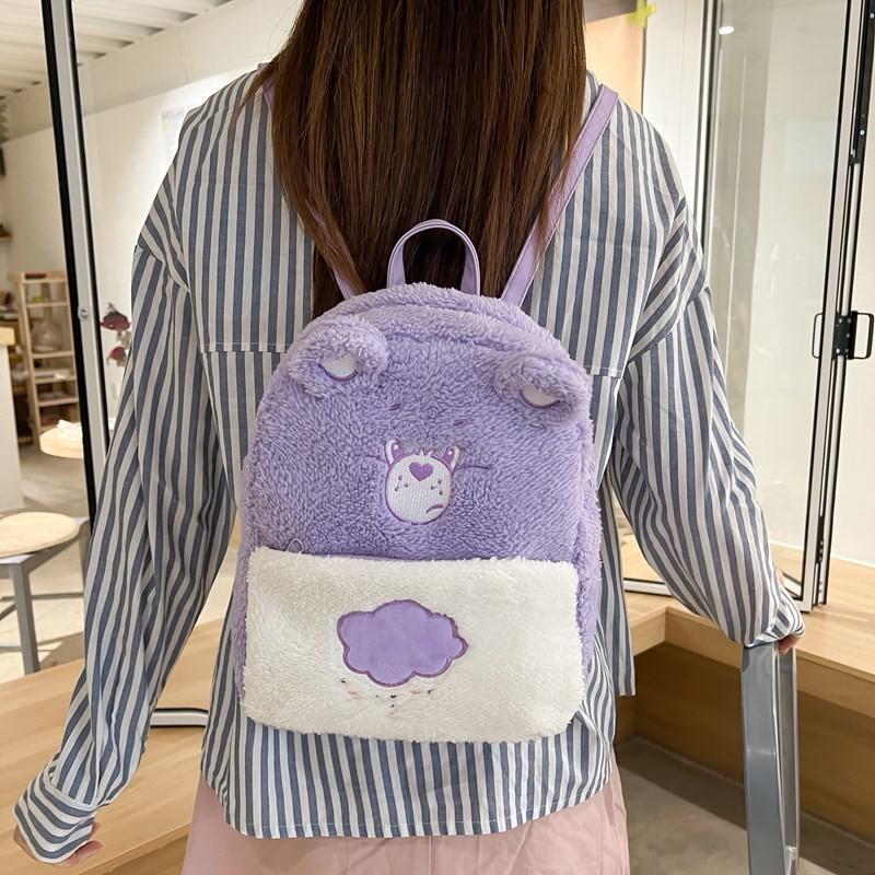 Carebears Plush Cartoon Backpack Fashion Schoolbag Creativity Handbag Gifts