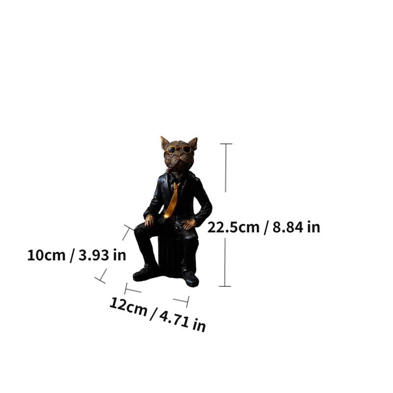 Resin Sunglasses French Bulldog Statue  Resin sculpture Stylish Home Living Room Office Table decoration and accessories
