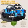 Electric Vehicle for Kids, 12V Battery, with Parent-Child Seat, Remote Controllable, Music, Horn, LED Lights, 3-8 Years, Blue