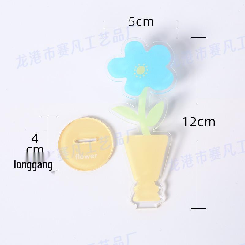 Colorful Floral Acrylic Desktop Memo & Photo Clip Standee Ornament – Cute Gift for Students