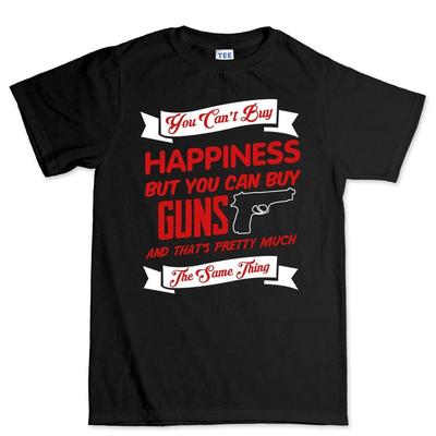 T-shirt unisexe noir en coton Style tactique décontracté Coupe pour amateur d'armes Entraînement