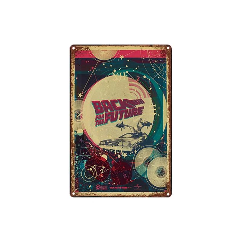 Zpátky do budoucnosti Slavný Sci-Fi Film Plechová cedule Kovová Železná deska Malba Retro Klasický Plakát Bar Ložnice Nástěnná Samolepka Umění Pl s