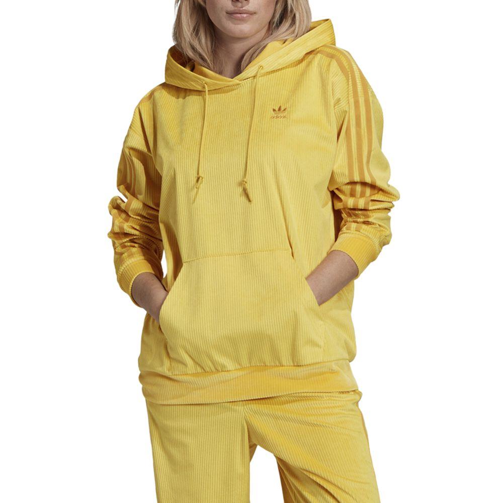 adidas Origineel Effen Kleur Met Capuchon Casual Lange Mouwen Sweatshirt Dames tops Geel GU0809