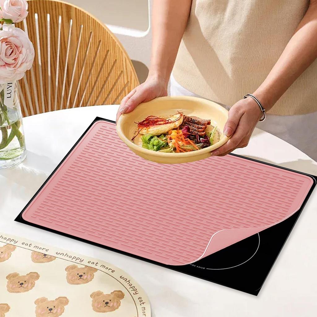 Tapete de Silicone para Fogão, Tampa Protetora de Fogão Elétrico Para Superfície Superior, Adequado Para Fogões com Tampo de Vidro Como Almofada Resistente ao Calor,